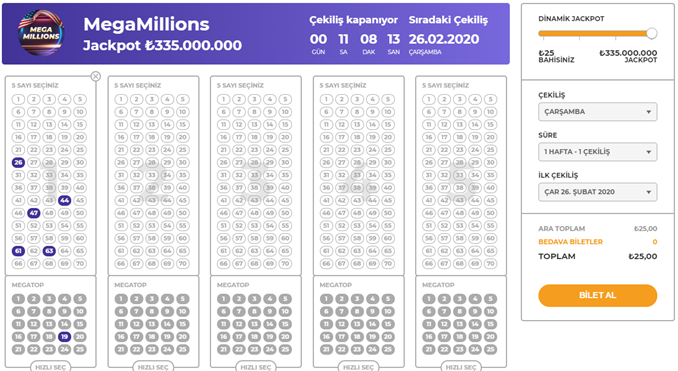 MegaMillions online kuponu